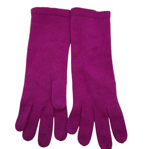 Ann Taylor Vintage Womens Cashmere Gloves Fuchsia Pink - Picture 2 of 6